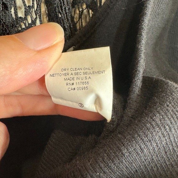 Thakoon Romper Women's 4 Black Lined 100% Cotton Surplice Neck Plunge Crochet - Picture 9 of 13